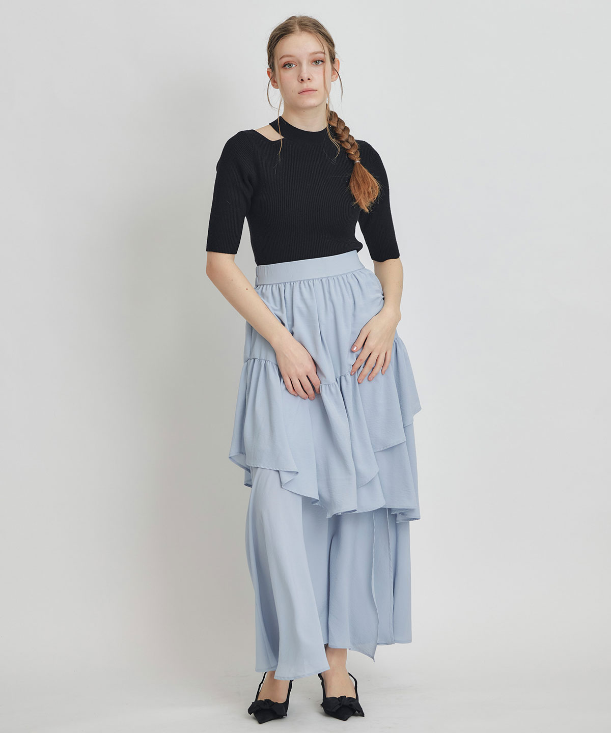 エアリーティアードロングスカート