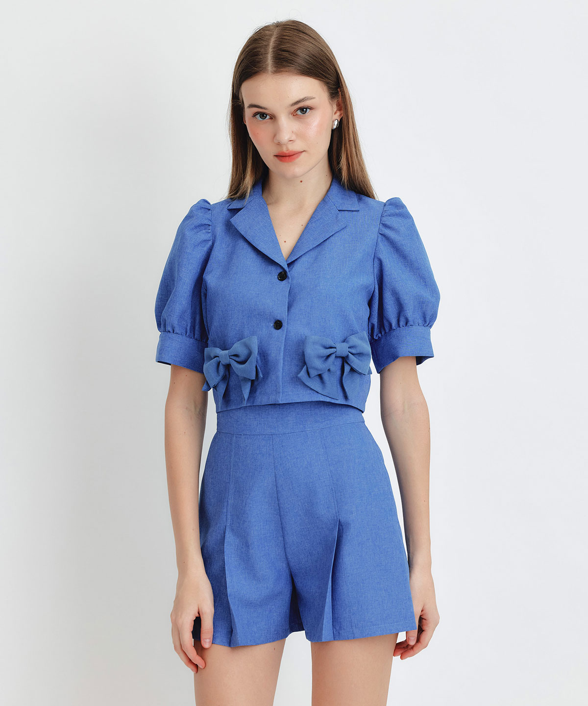 マルチリボンジャケット×ショートパンツセットアップ