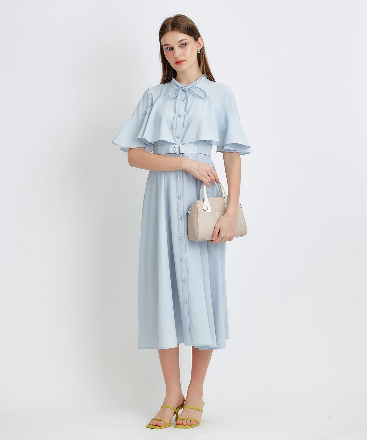 ケープフレアロングワンピース