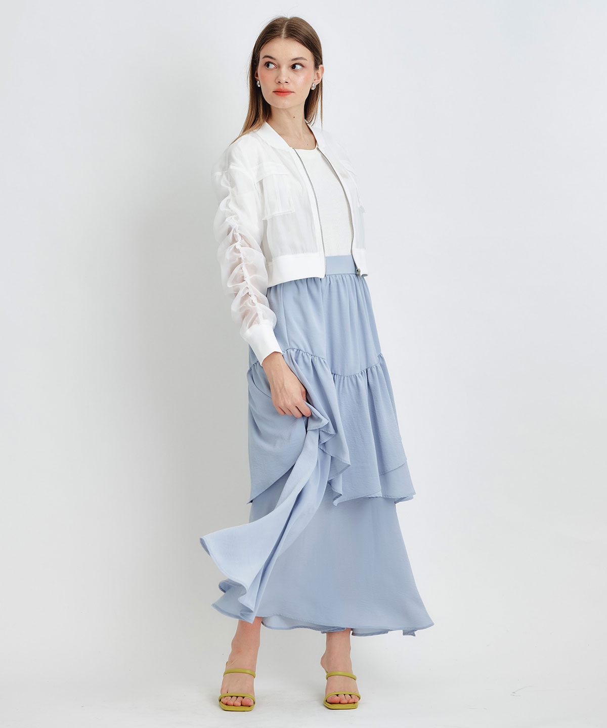 ギャザーシアーショートブルゾン