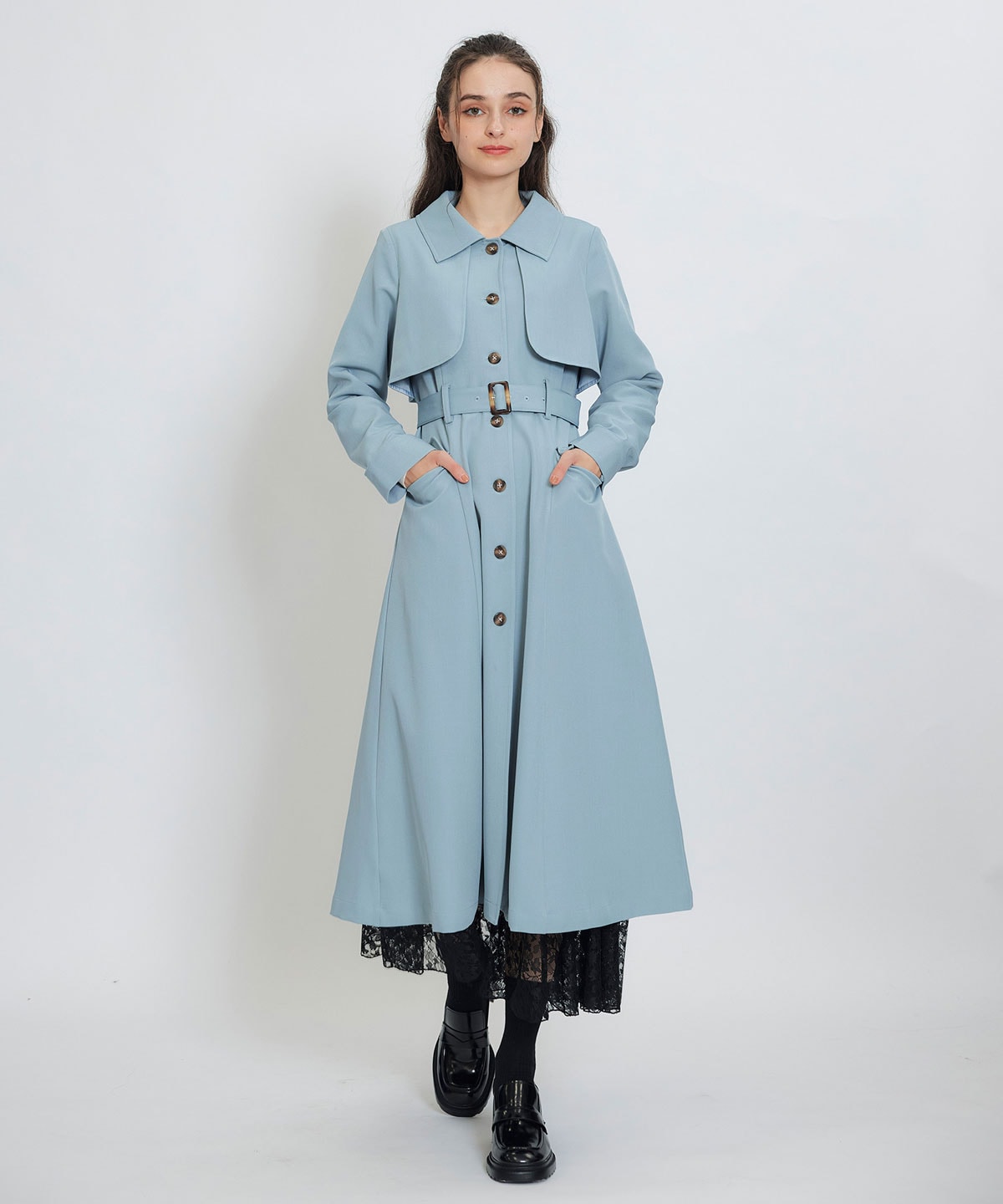 2WAYレイヤードライクリボントレンチコート