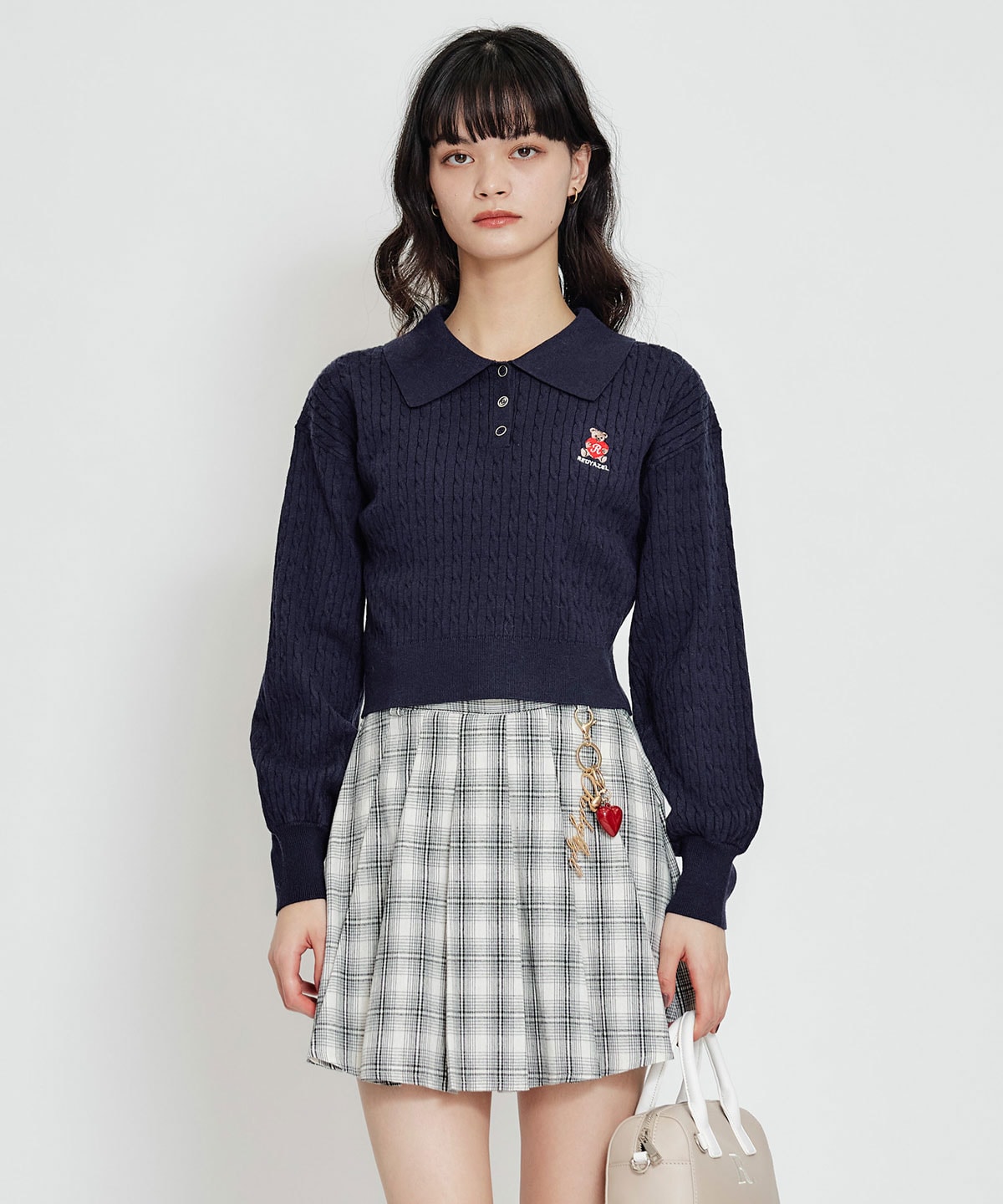 【2/13(金) 昼12時発売開始】Azelyハートミニケーブルポロニット