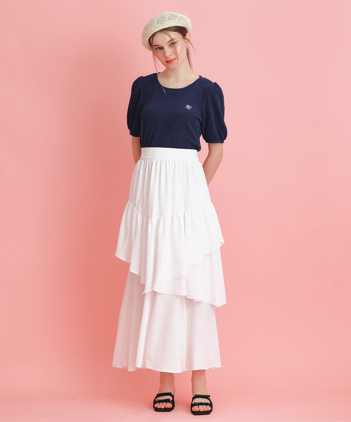 ジャガードカットロゴプルオーバー