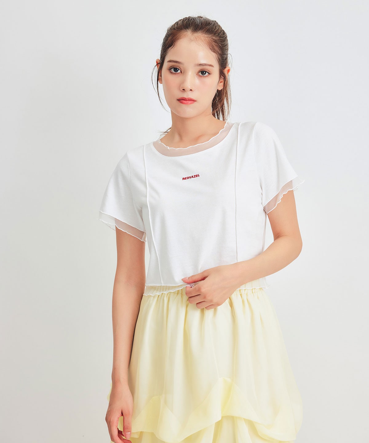 シアーレイヤードコンパクトロゴTシャツ