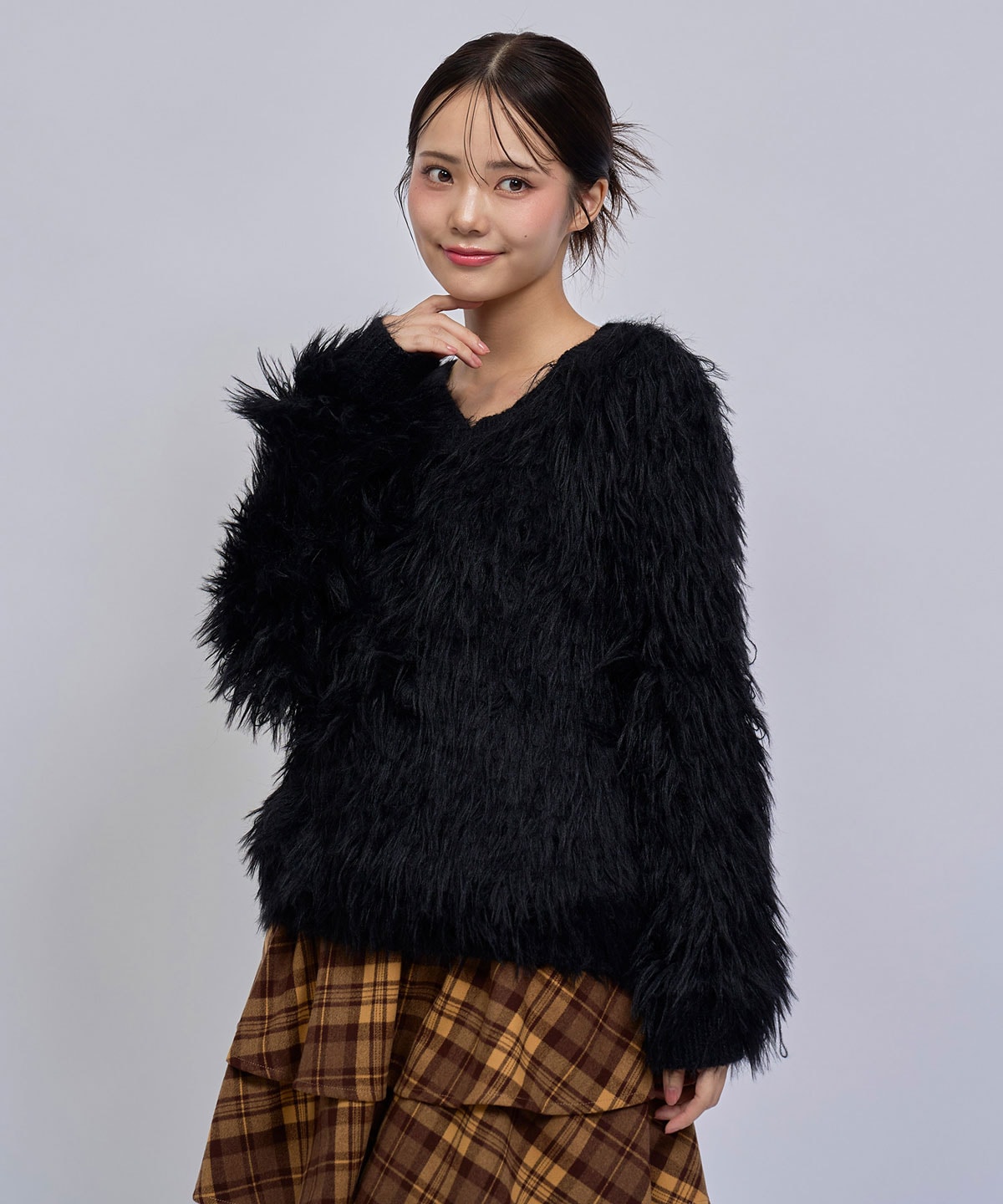 【=LOVE 大場花菜さん着用】2WAYループヤーンシャギーニットトップス