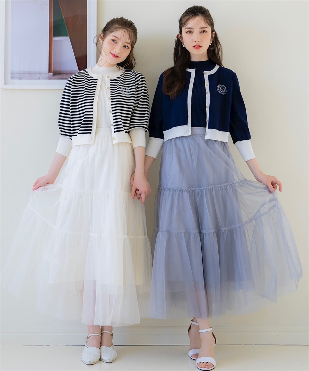 ブライトチュールレイヤードスカート