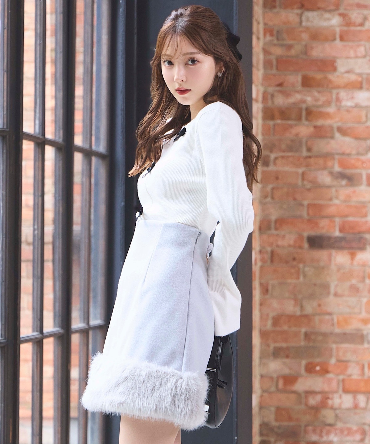 ヘムファー台形ミニスカート