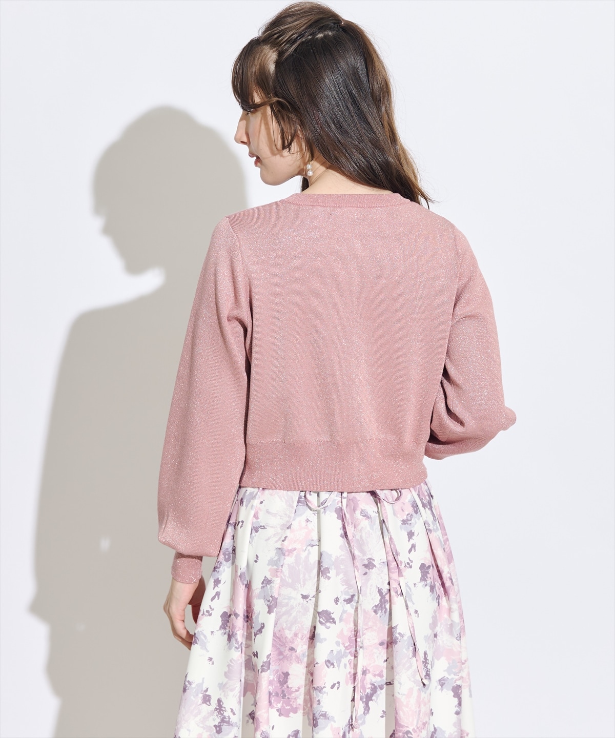 ベーシックマルチボタンラメニットカーディガン