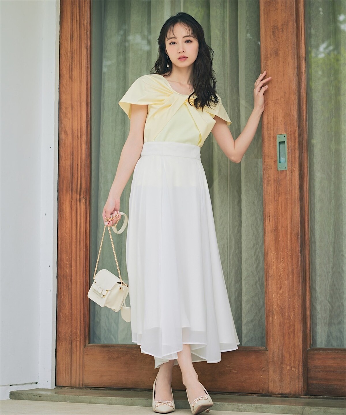 異素材ツイストディテールプルオーバー