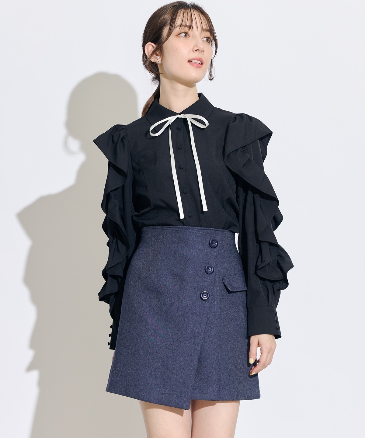 ラップ風セミフレアミニスカート