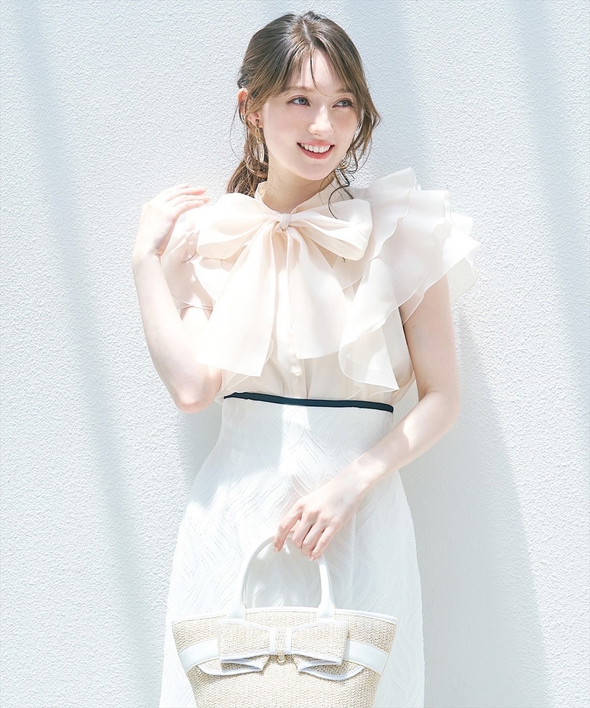 リーフオパールパイピングティアードスカート