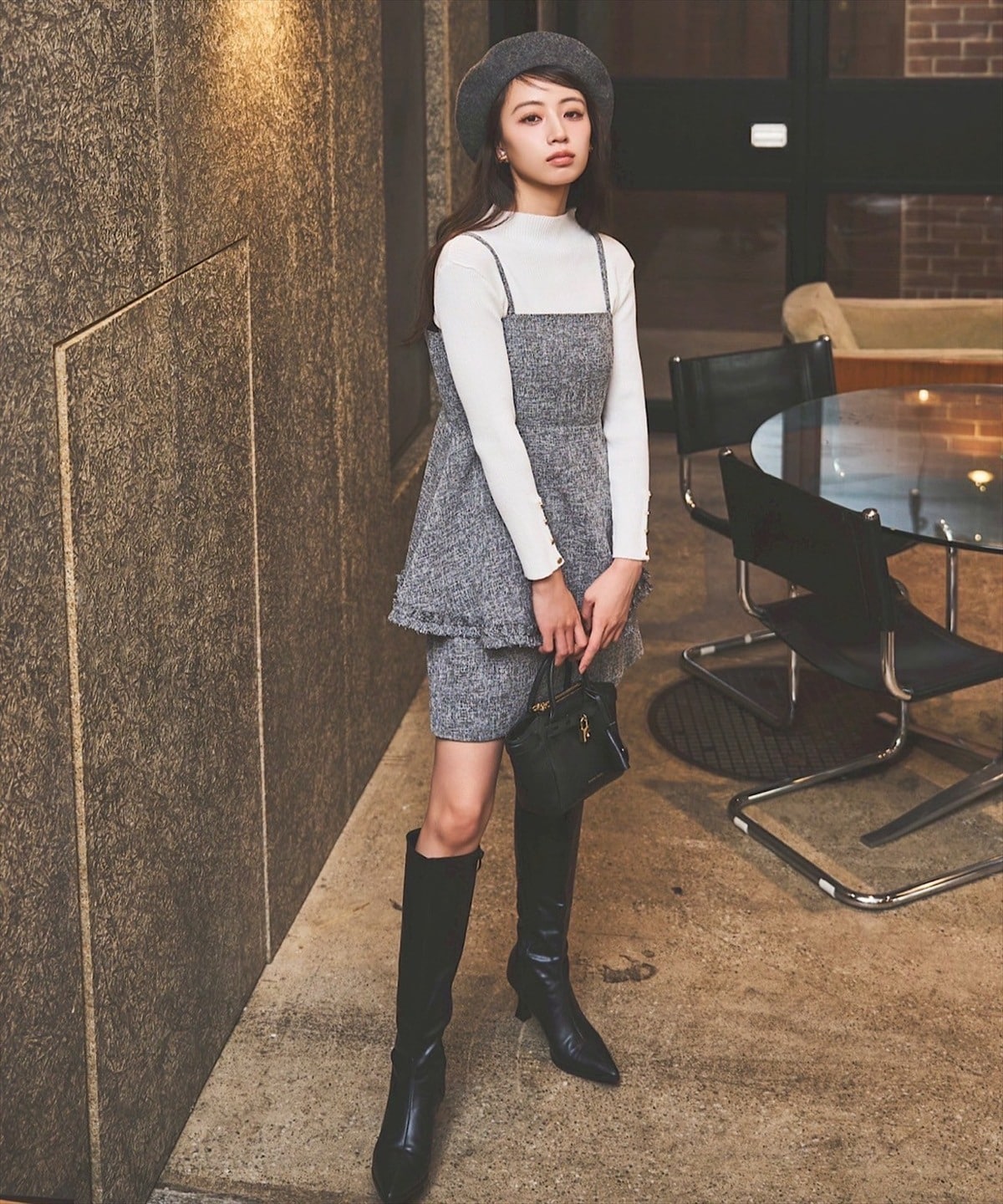 ツイードキャミブラウス