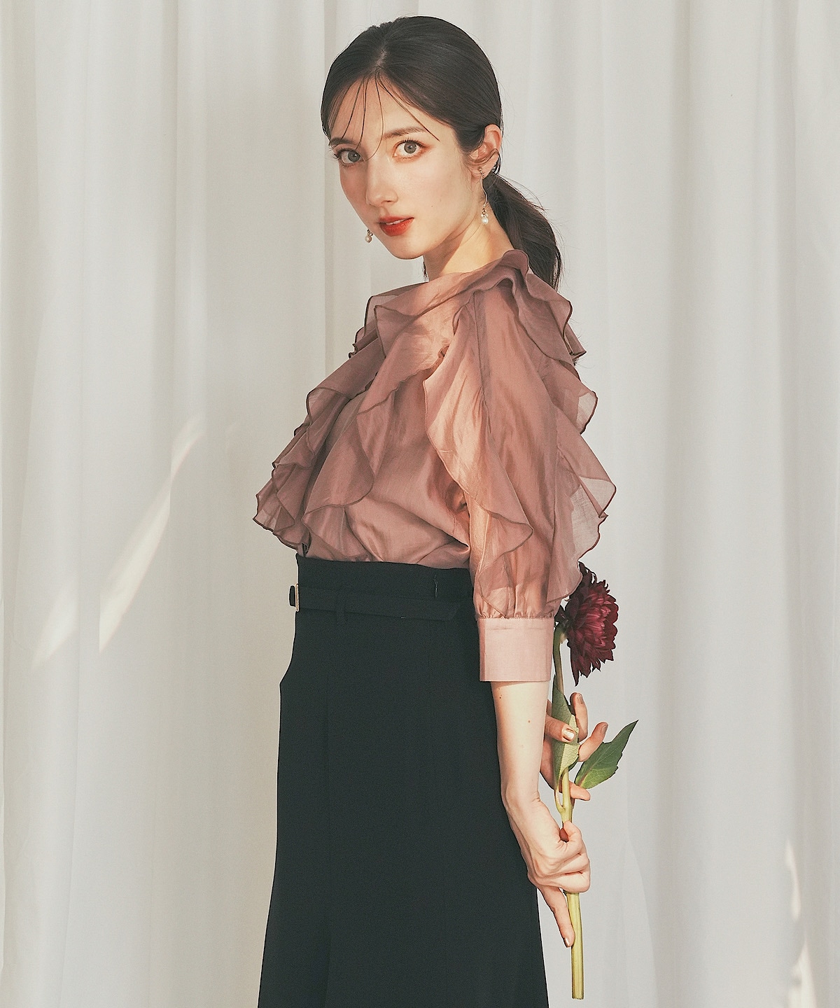 【日本製】ベルト付きマーメイドスカート