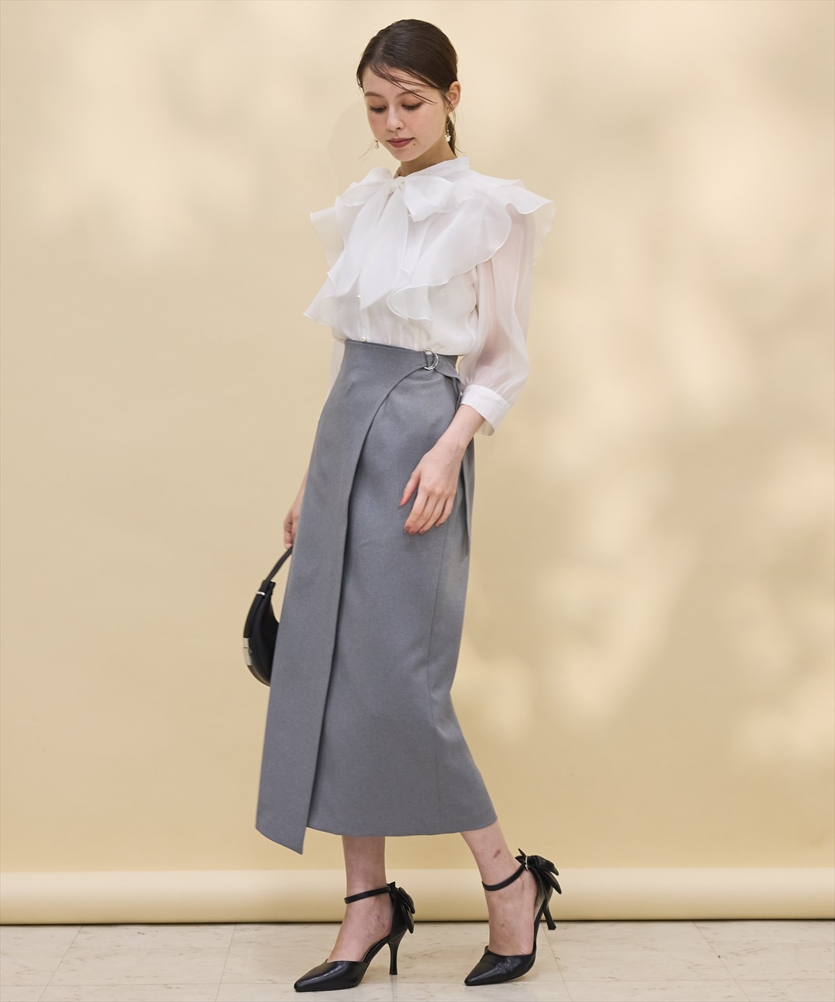 【日本製】ラップデザインタイトスカート