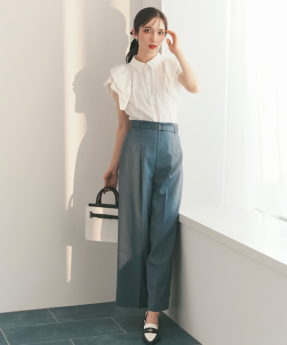 ベルテッドワイドパンツ