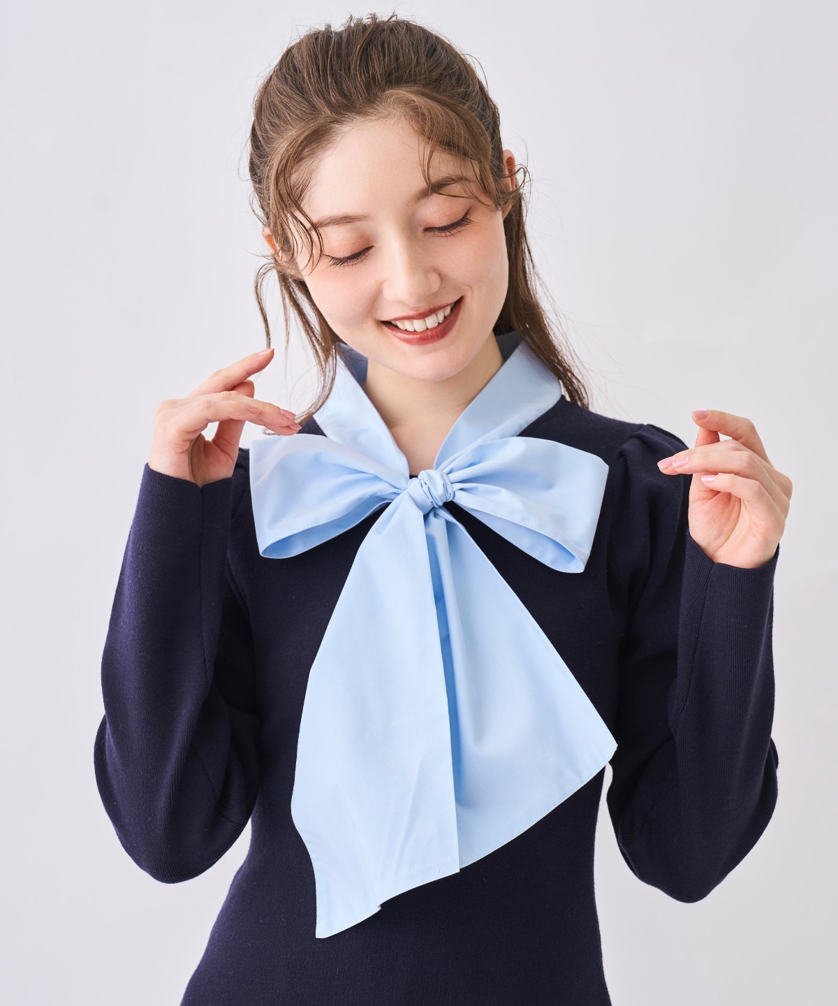 【NEW YEAR SPECIAL ITEM】ボウタイリボン付きニットワンピース