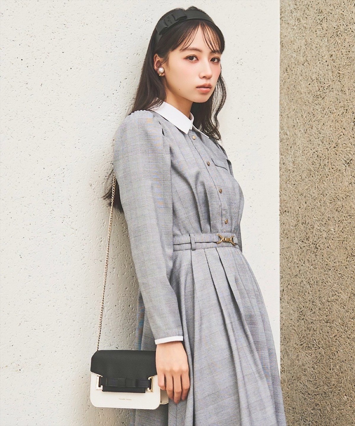 白襟シャツワンピース