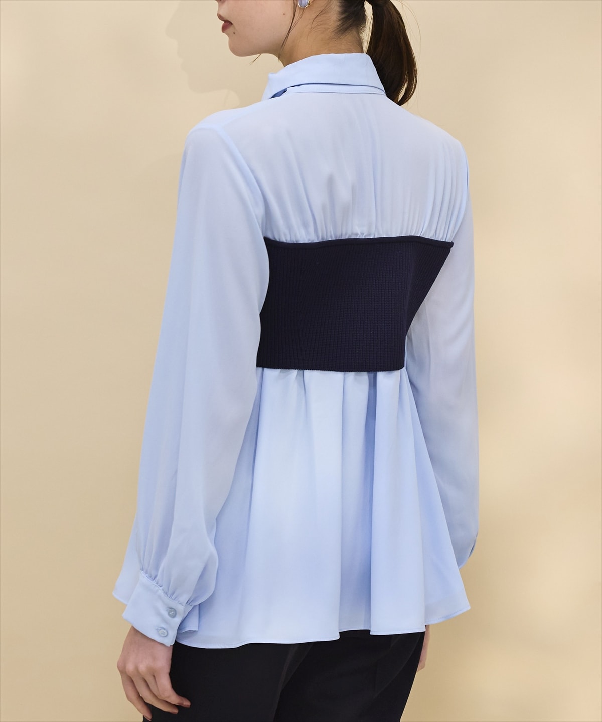 ニットビスチェドッキングボウタイチュニック