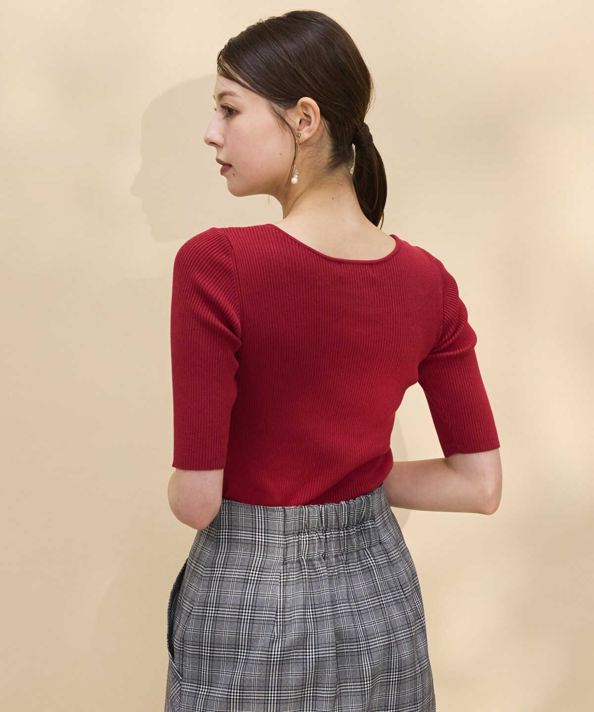 2WAYリボンリブニットプルオーバー