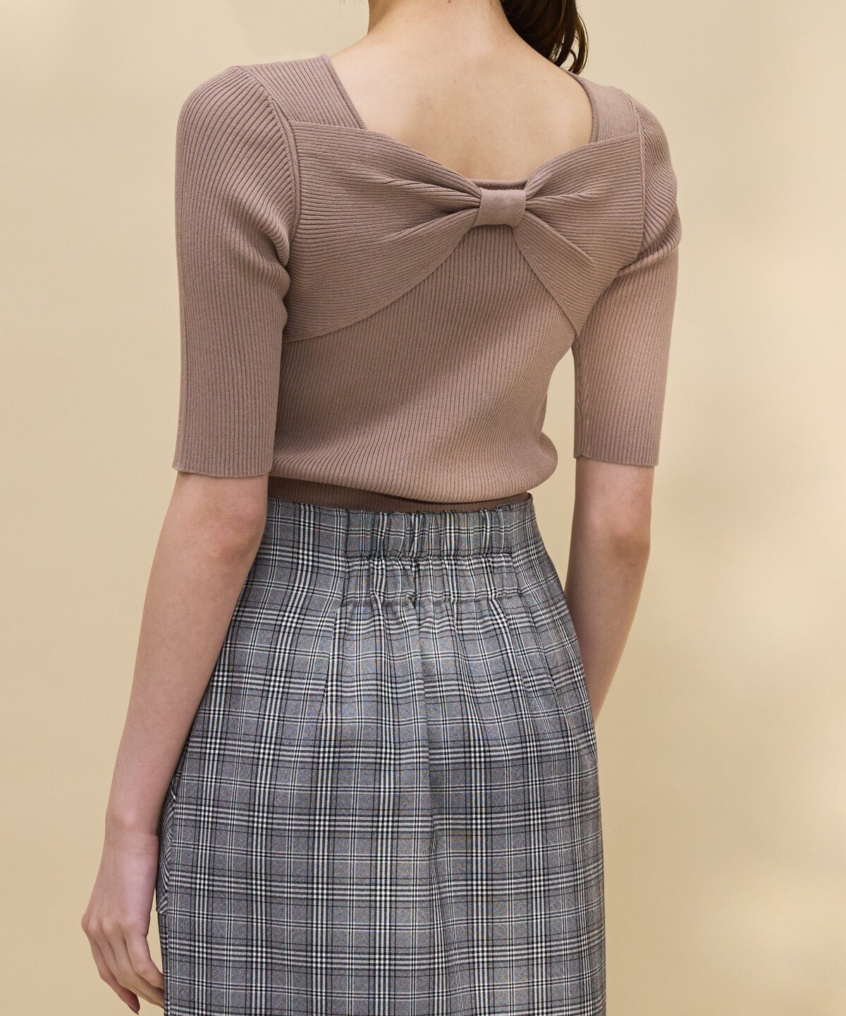 2WAYリボンリブニットプルオーバー