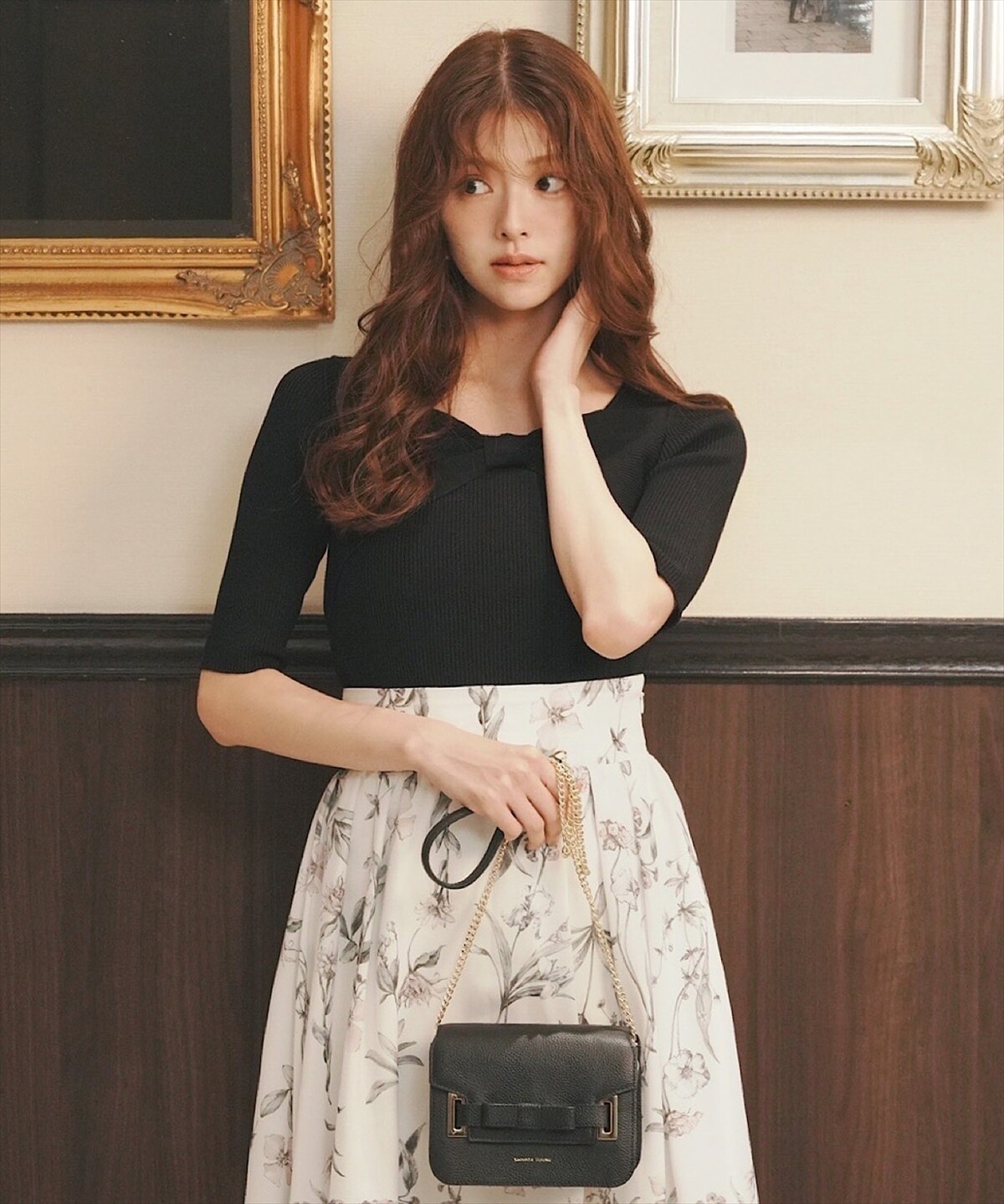 2WAYリボンリブニットプルオーバー