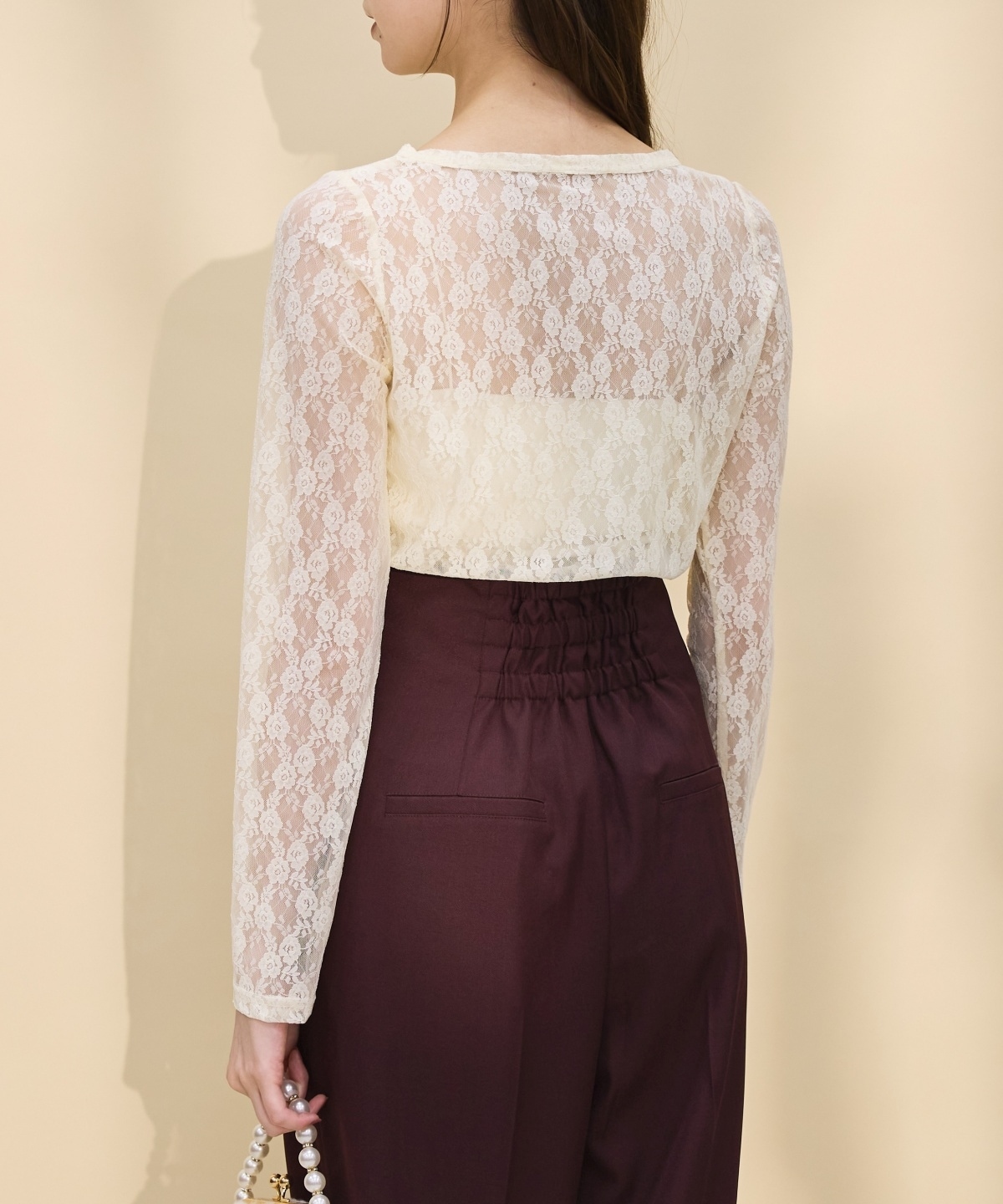 ストレッチレースプルオーバー