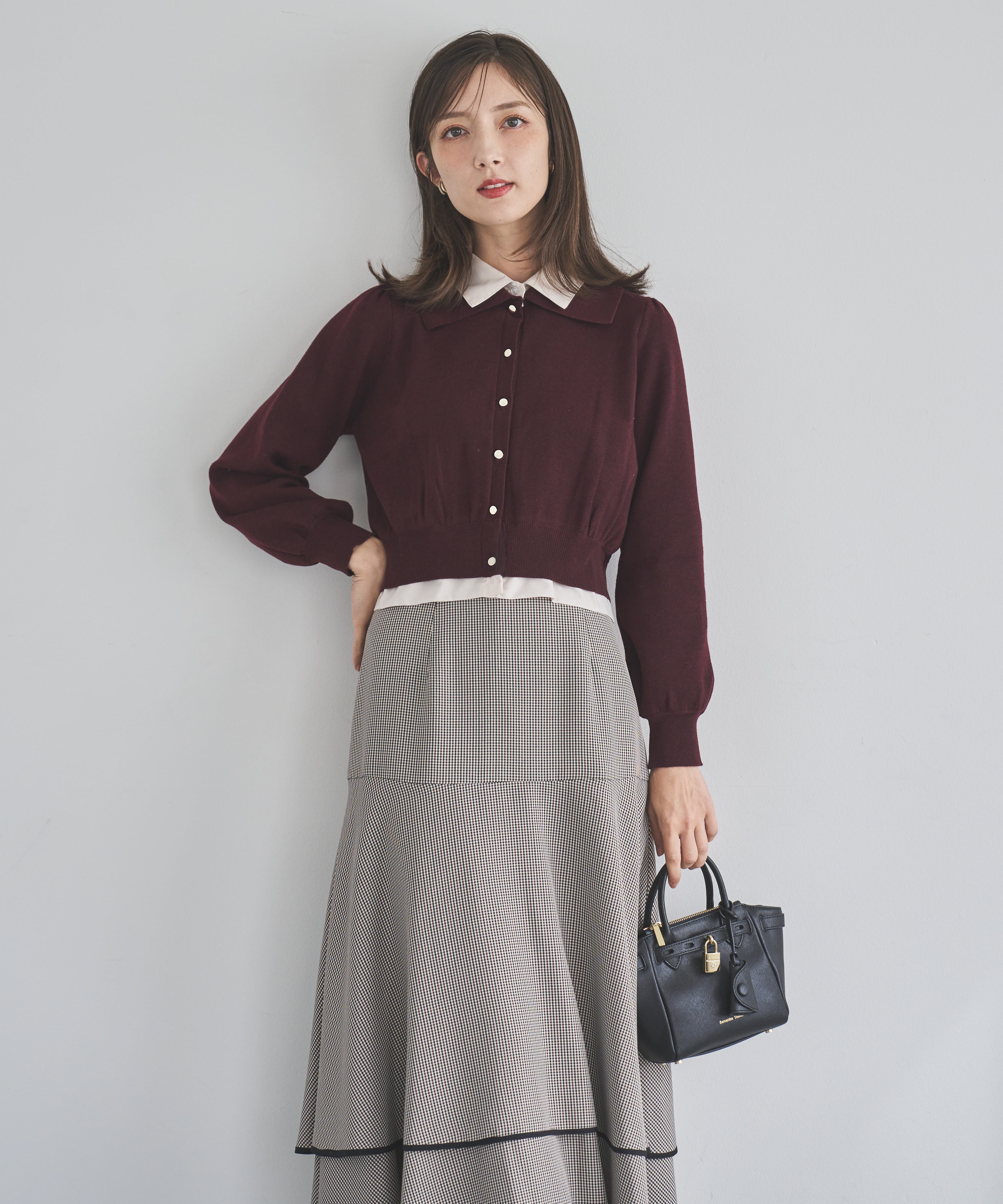 シャツレイヤードニット