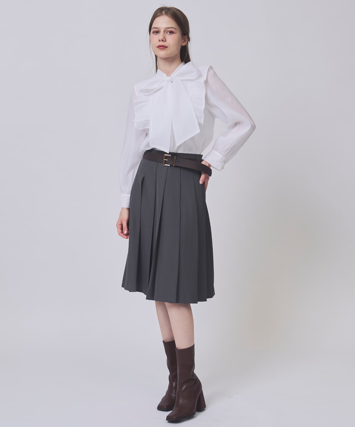 【2/20(Fri)発売】シアーBIGリボンタイブラウス