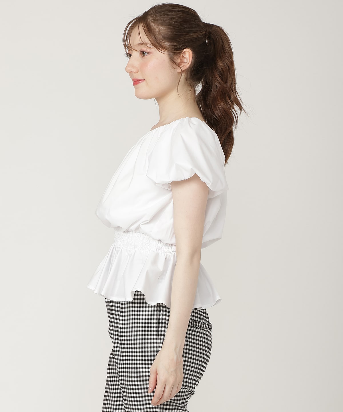 【5/29発売】バルーンオフショルペプラムブラウス