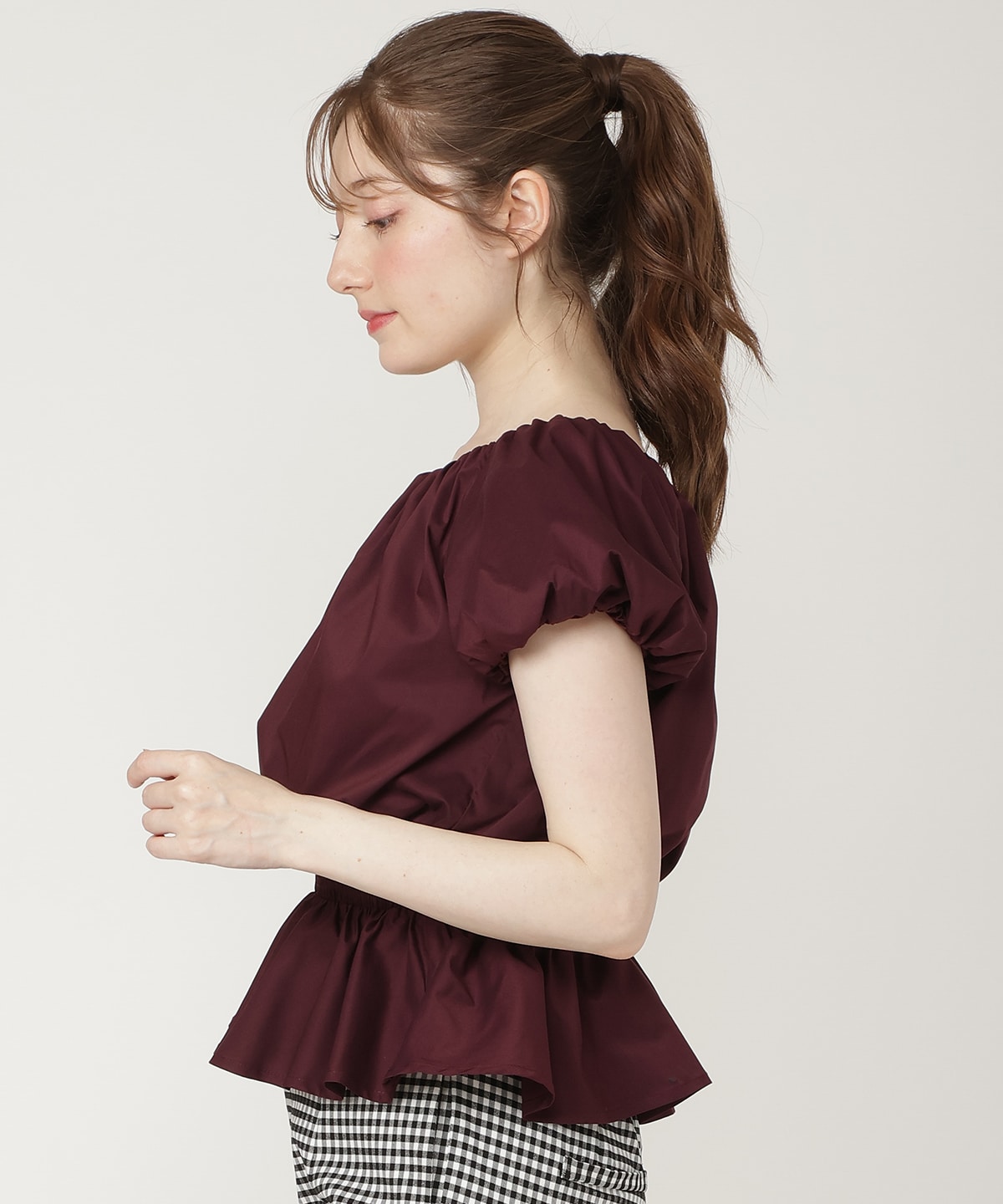 【5/29発売】バルーンオフショルペプラムブラウス