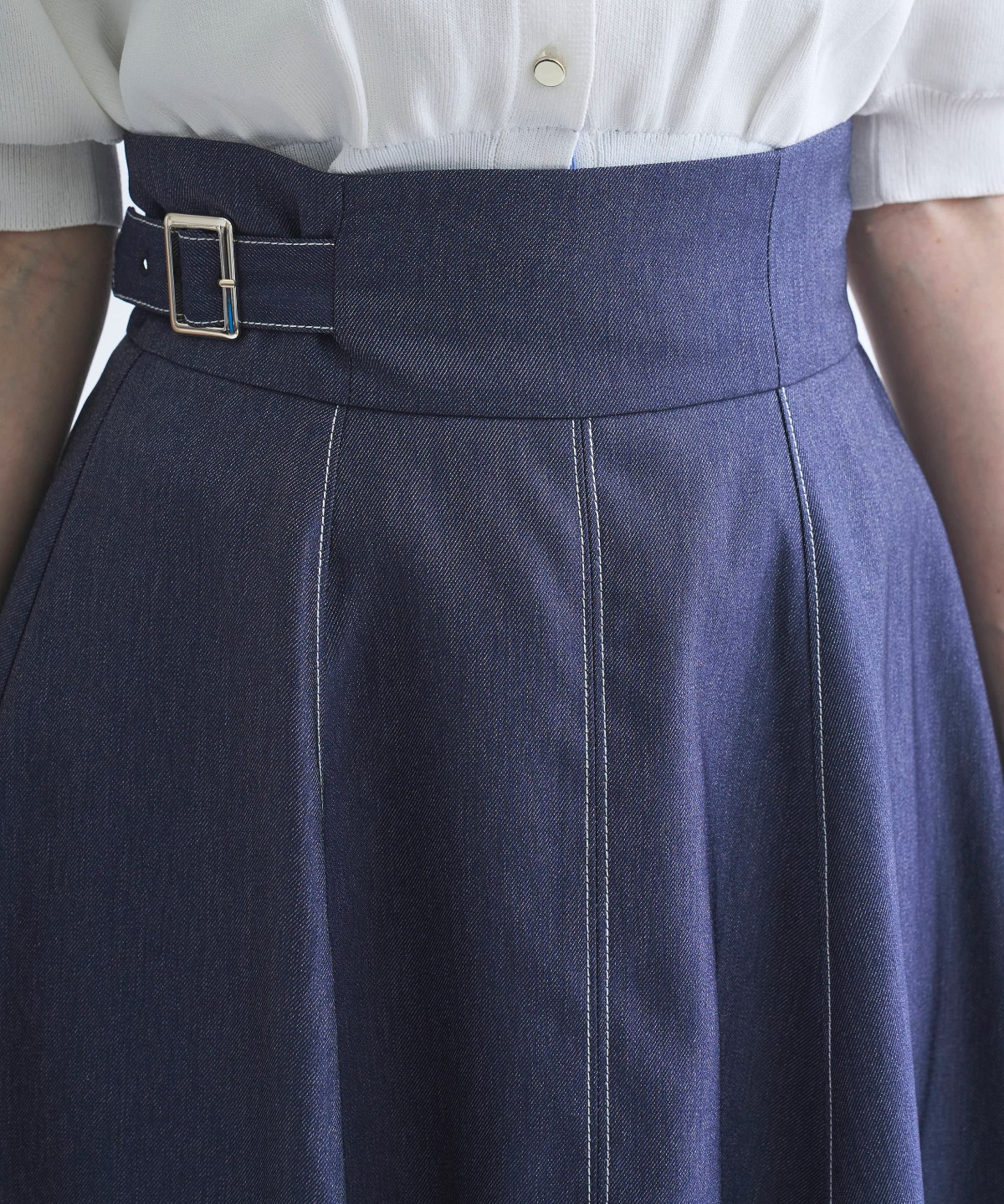 【3/24(Tue)発売】サイドベルトデニムフレアスカート