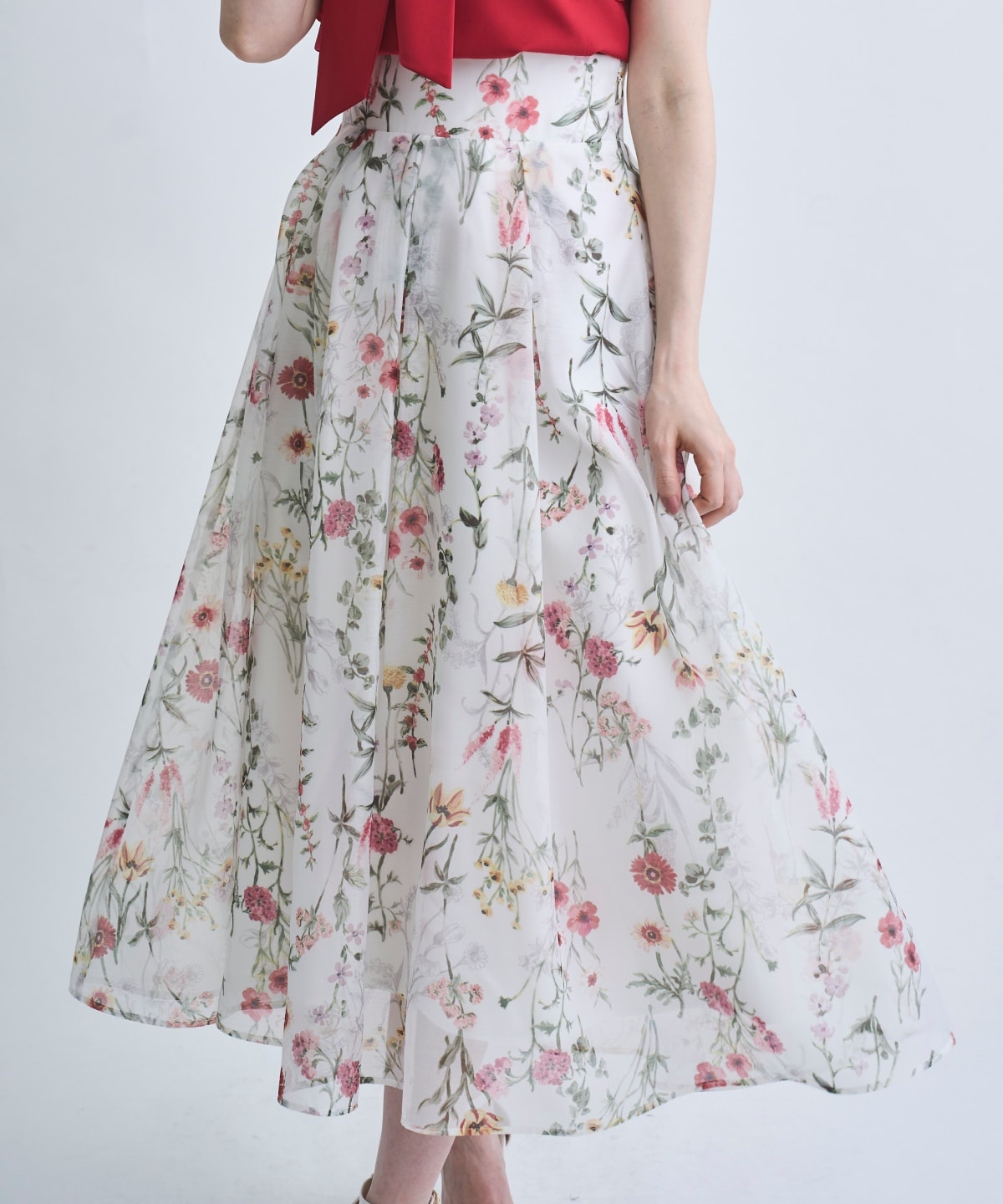 【4/10(Fri)発売】シアーグリーンフラワースカート