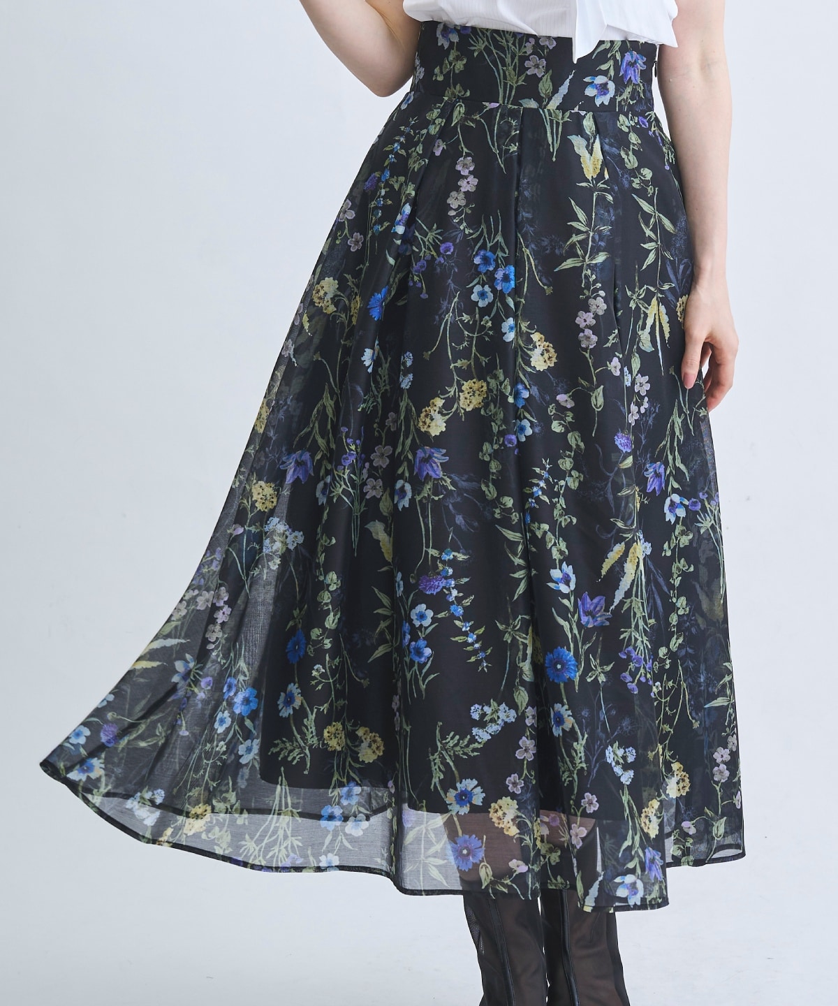 【4/10(Fri)発売】シアーグリーンフラワースカート