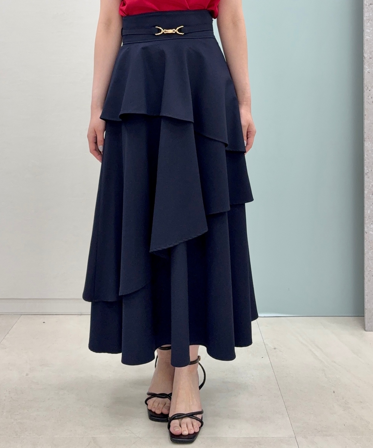 【4/3(Fri)発売】ベルト付きティアードスカート