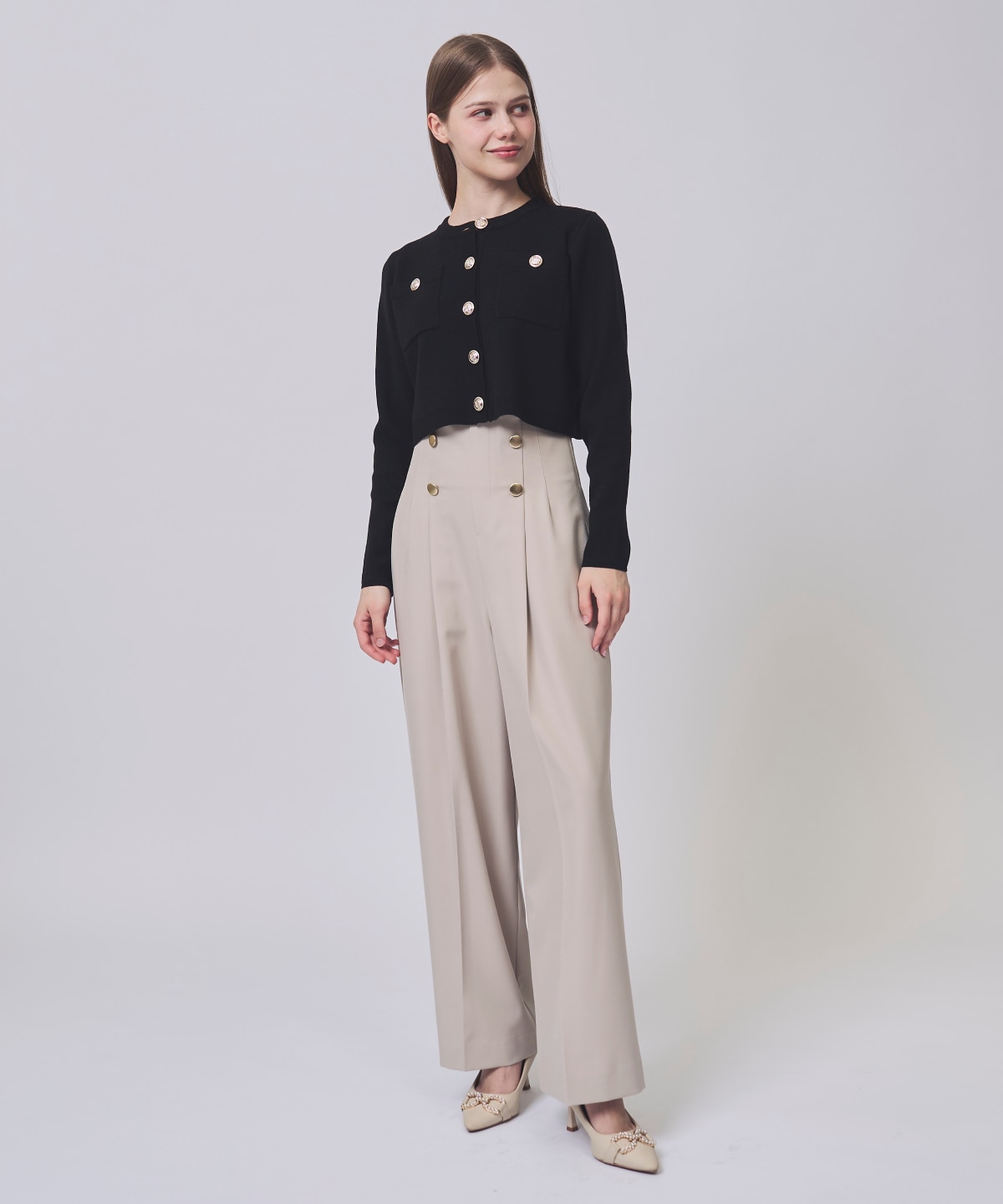 【1/30(Fri)発売開始】ハイウエストタックワイドパンツ