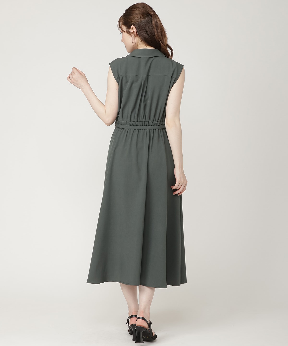 【6/11発売】キーネックノースリシャツワンピース