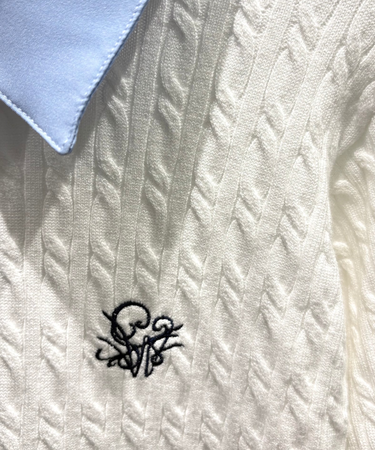 ケーブルニットレイヤードワンピース