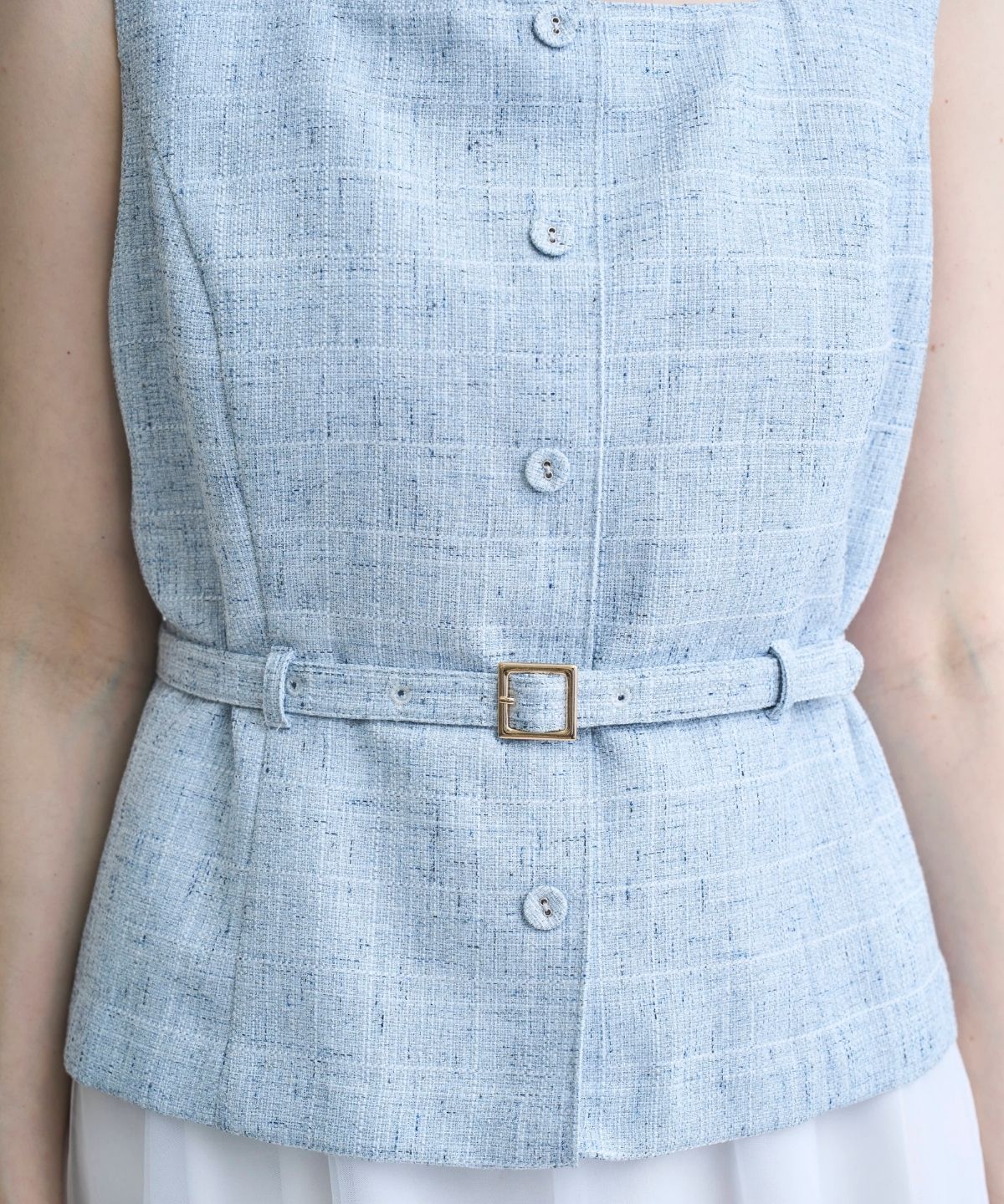 【3/31(Tue)発売】ツィードジレチュールスカートドッキングワンピース