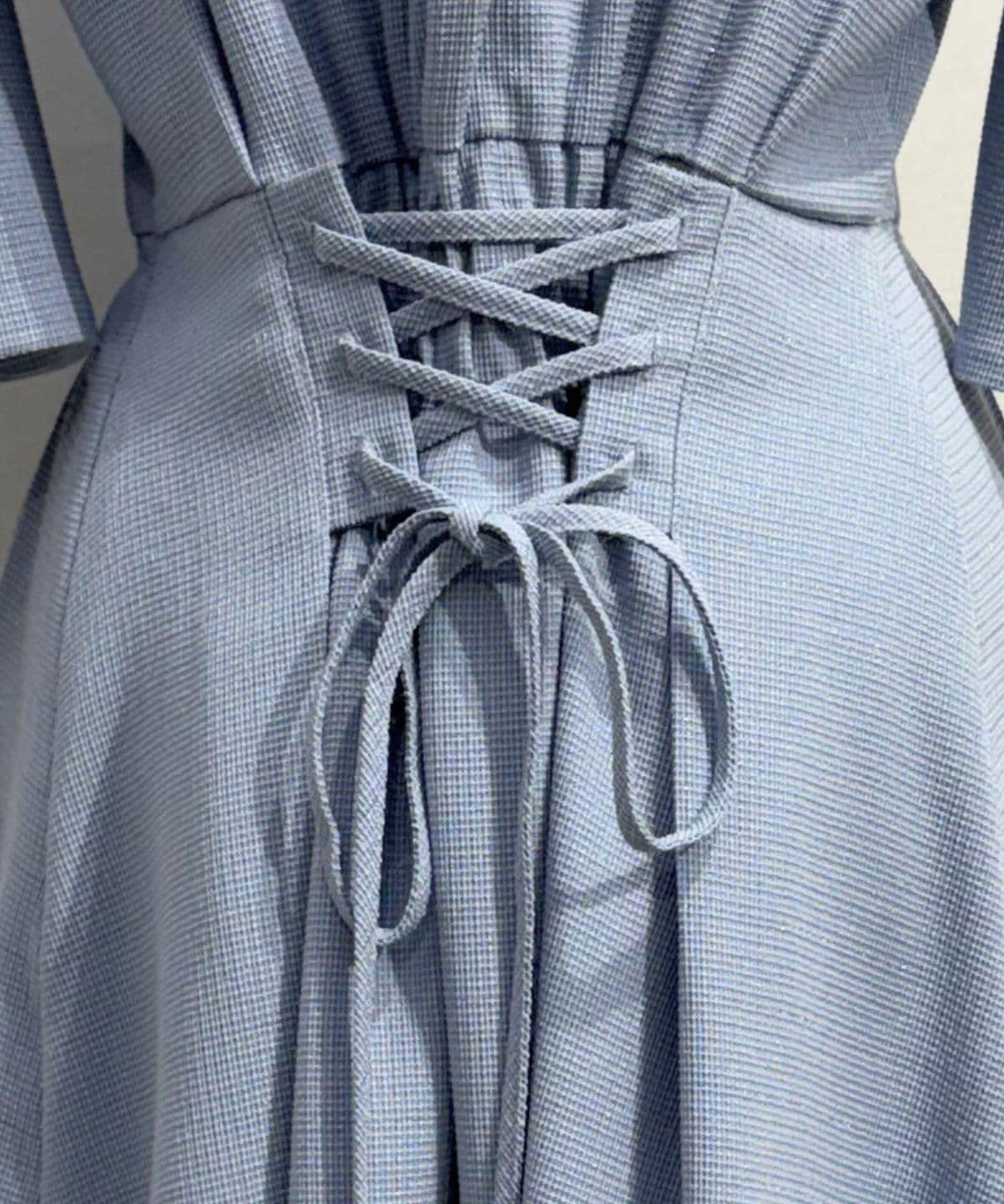 ラメツイードレース襟ワンピース