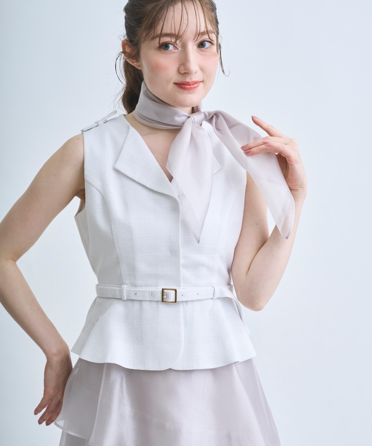 【4/10(Fri)予約開始】ジレドッキングティアードスカートワンピース