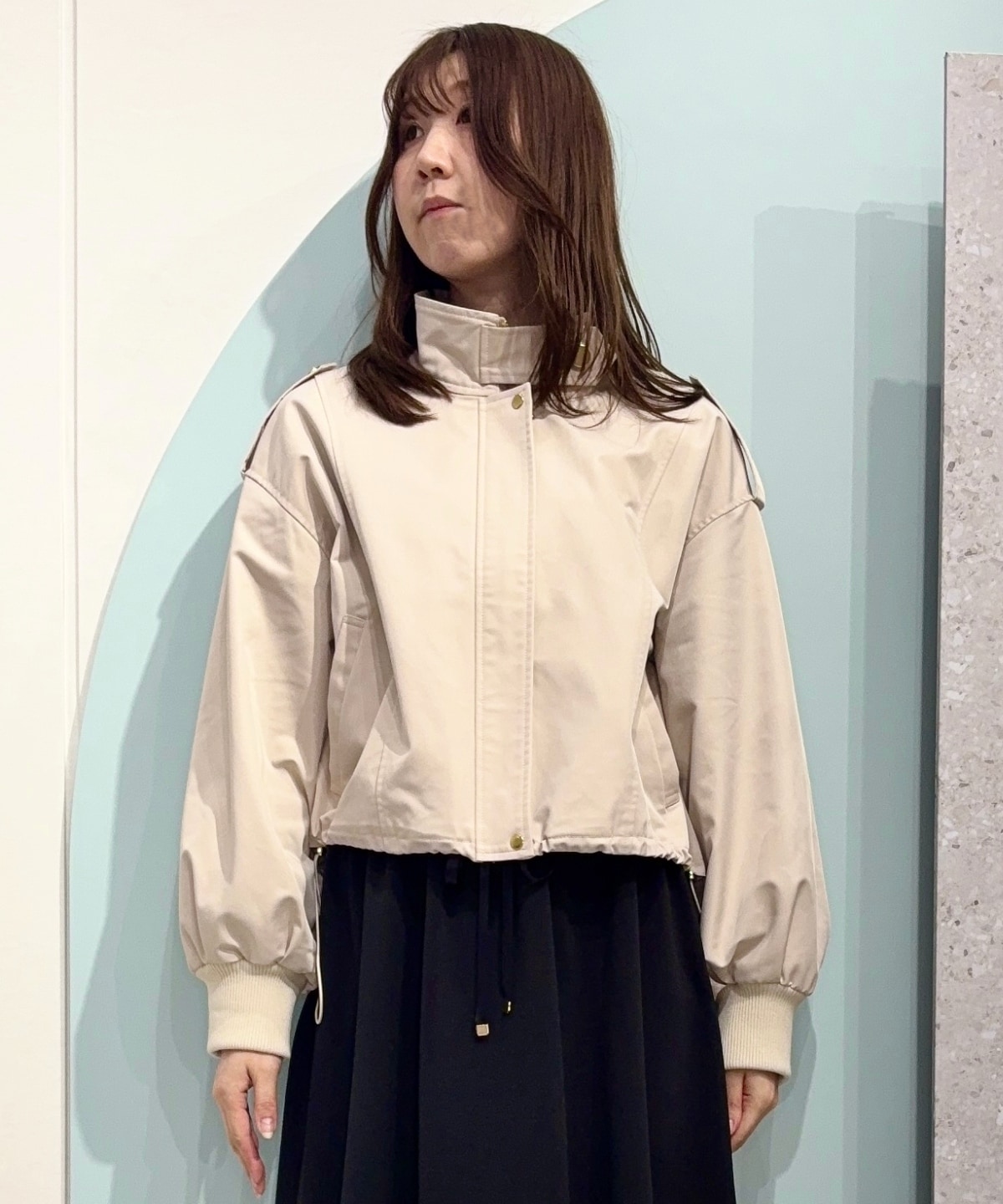 ボリュームスリーブドロストブルゾン