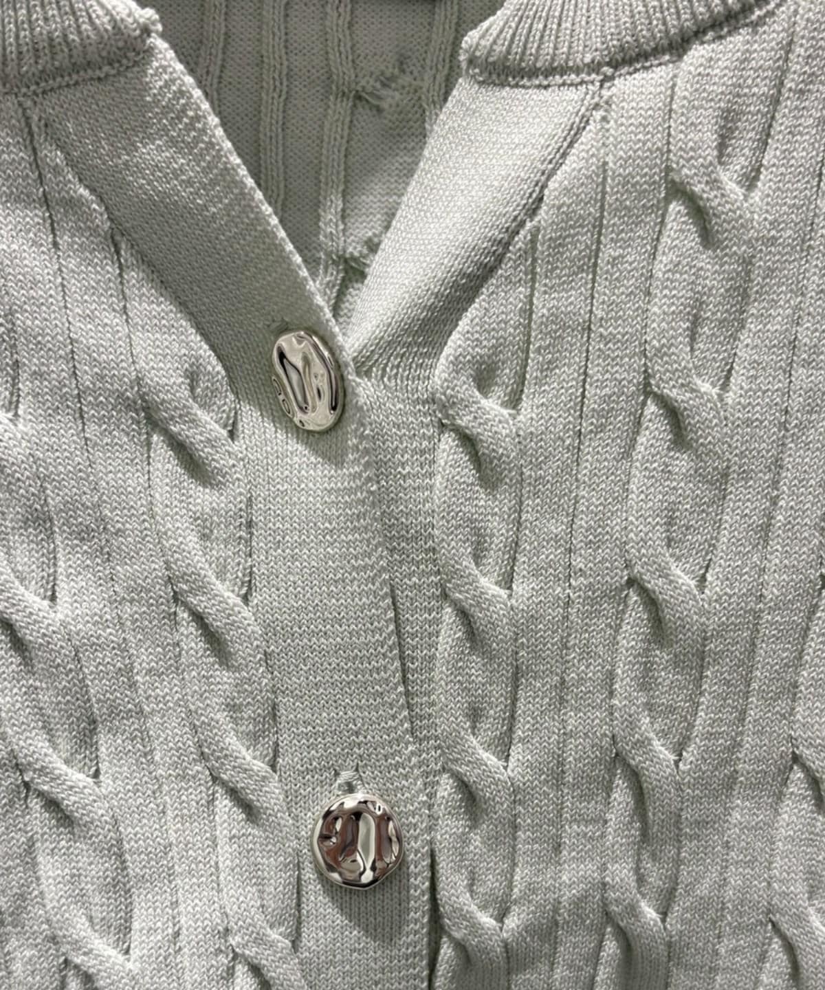 【3/6(Fri)発売】キーネックケーブルニットカーディガン