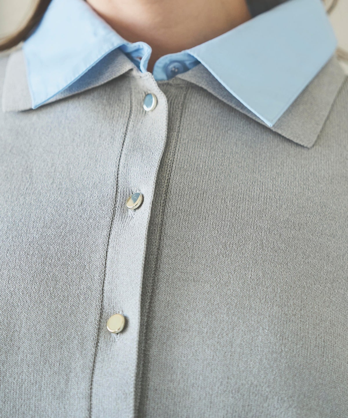 シャツレイヤードニットプルオーバー