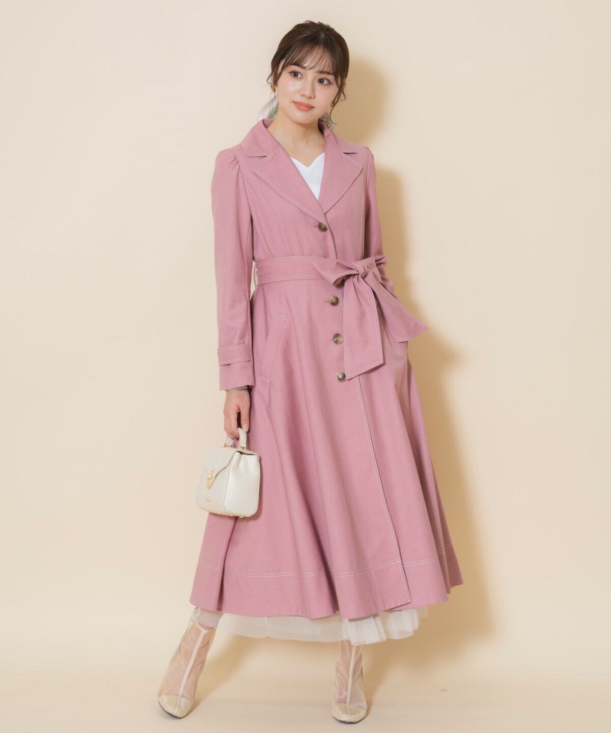 シングルトレンチドレスコート