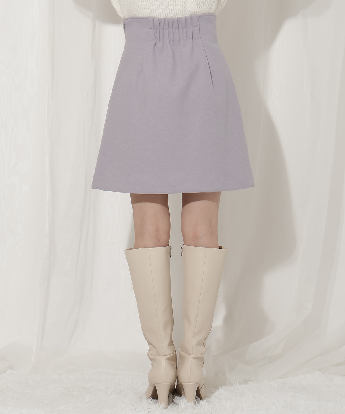 ゴールドボタンアシメミニスカート