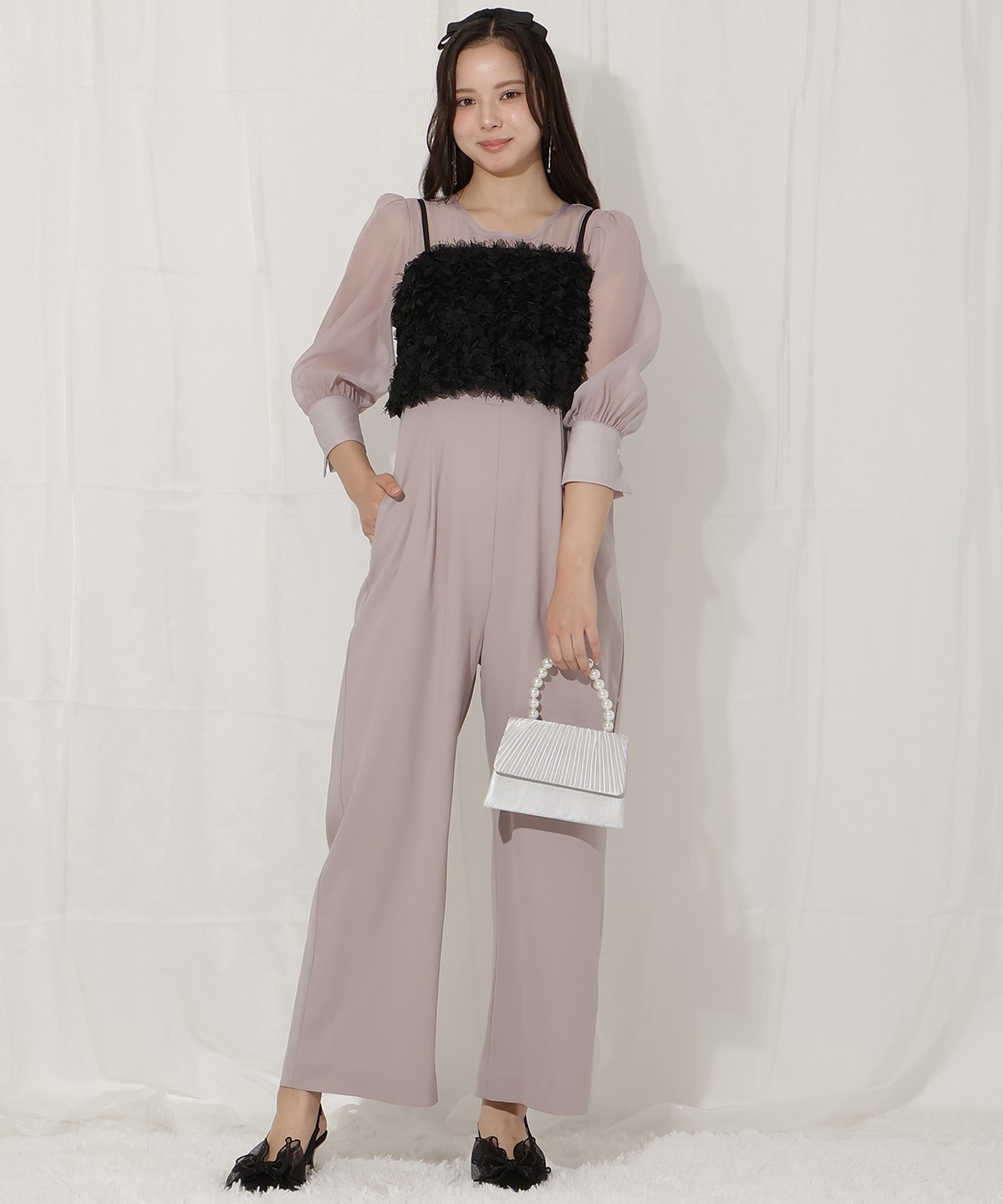 ビスチェ付きオールインワン