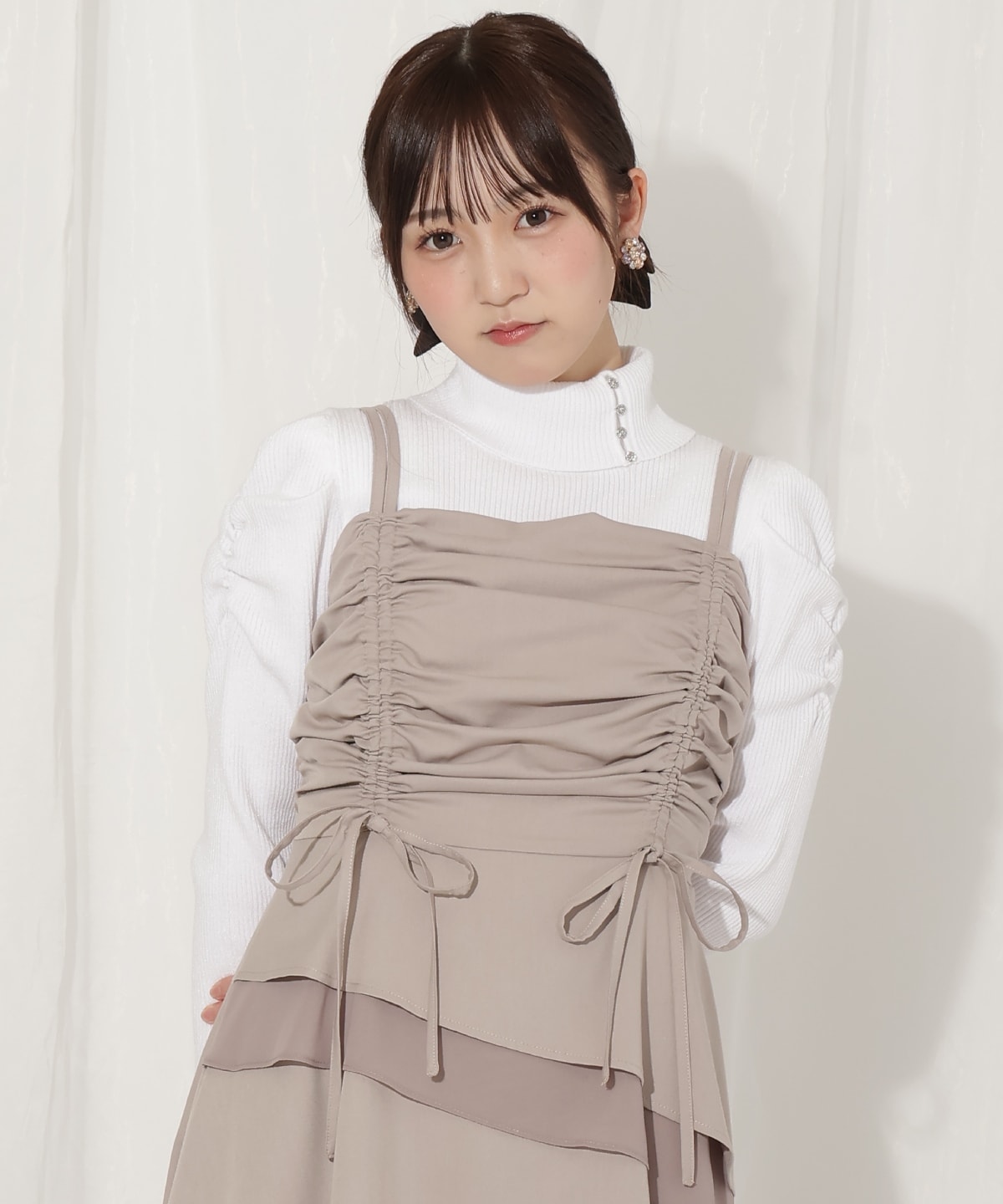 ティアードギャザーキャミワンピース