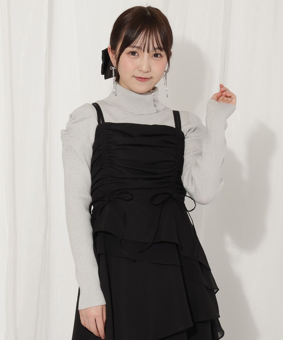 ティアードギャザーキャミワンピース