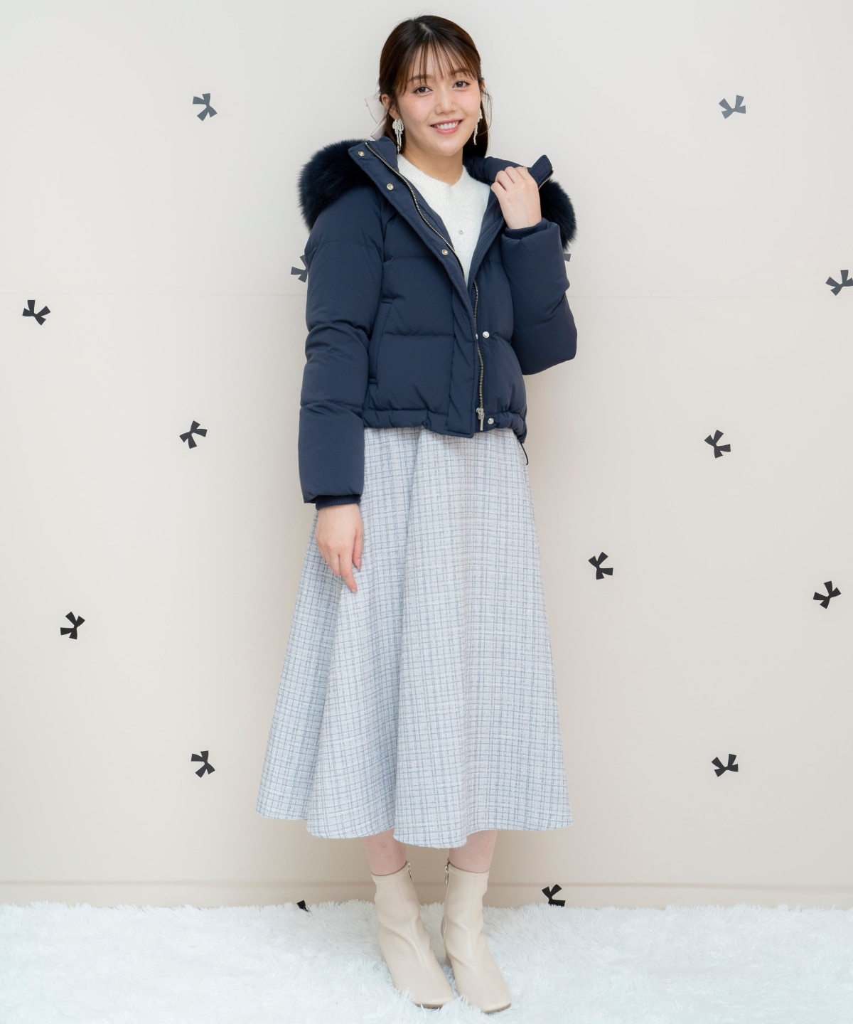 FOXファー付きショートダウン