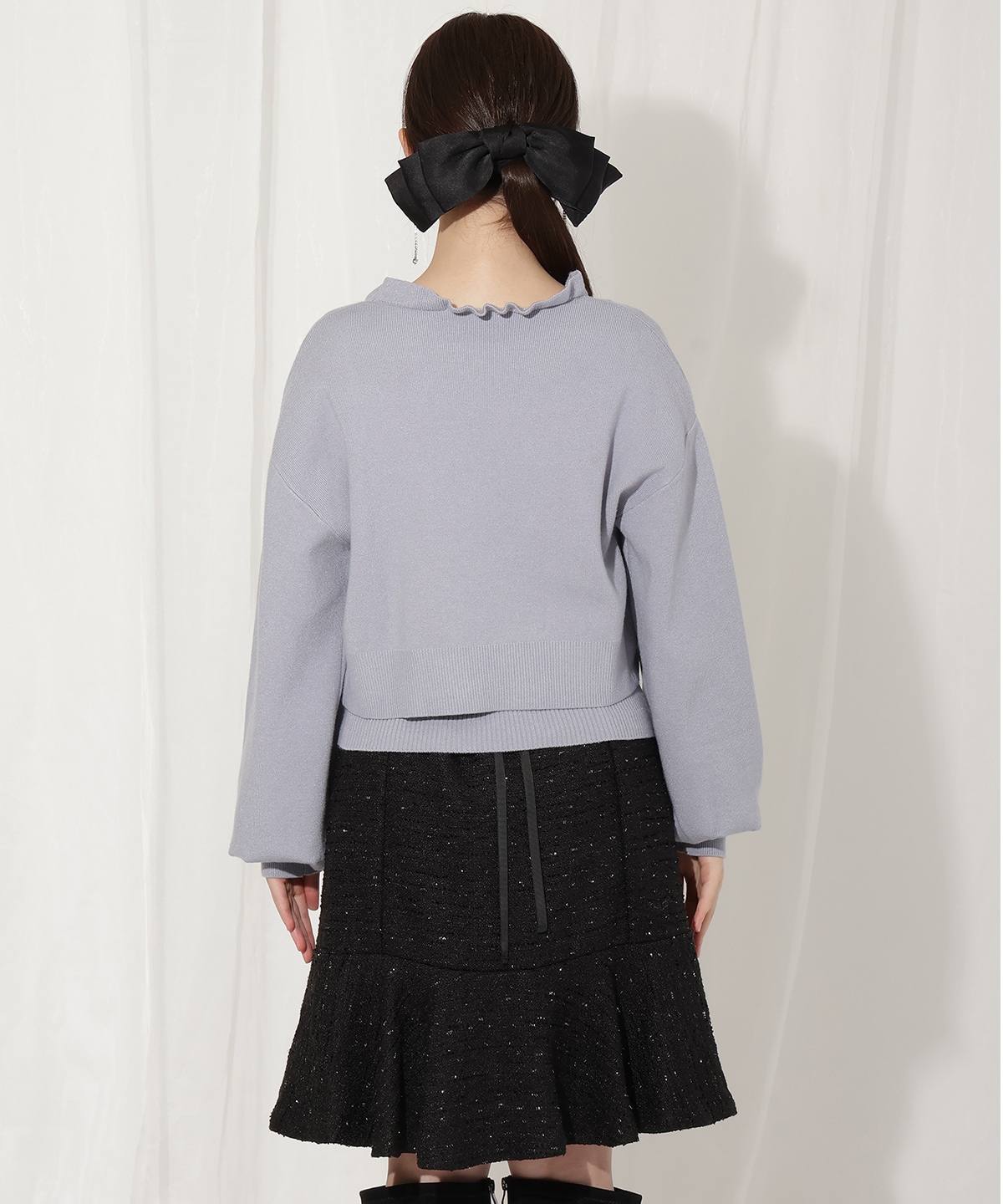 フリルカーディガン×リボンキャミセット